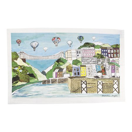 Emmeline Simpson Clifton Balloons Bristol Tea Towel Full Colour