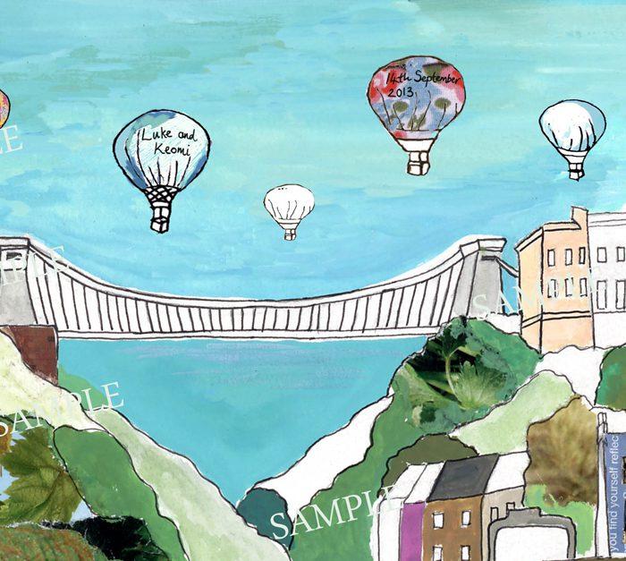 Emmeline Simpson Clifton Balloons Personalised Bristol Print