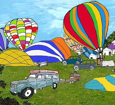 Emmeline Simpson Early Balloon Ascent Bristol Print