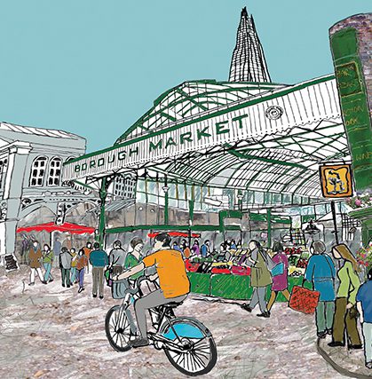 Emmeline Simpson Borough Market A4 Signed Print