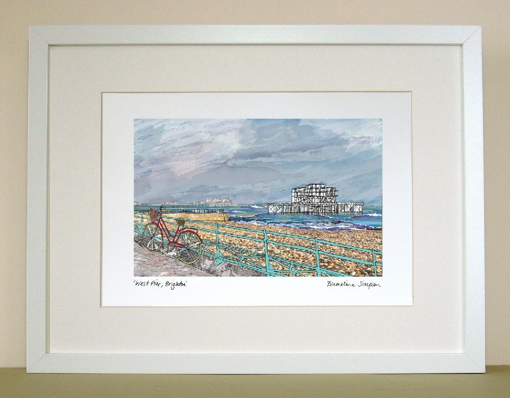 emmeline simpson Brighton West Pier A4 Print