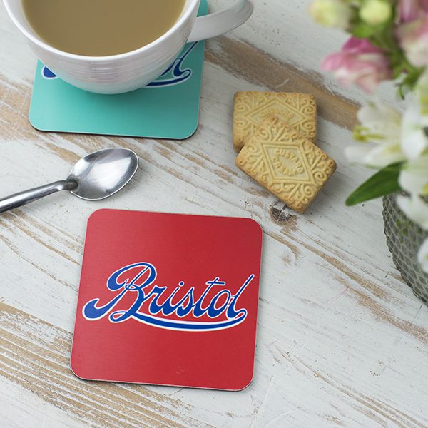 emmeline simpson Bristol Logo Red Coaster