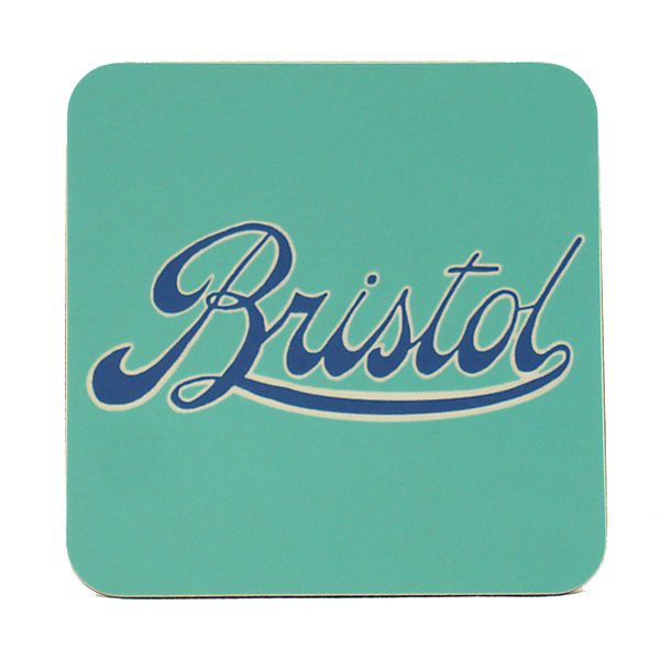Emmeline Simpson Bristol Logo Turquoise Coaster