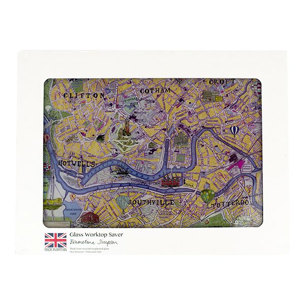 Emmeline Simpson Bristol Map Glass Worktop Saver
