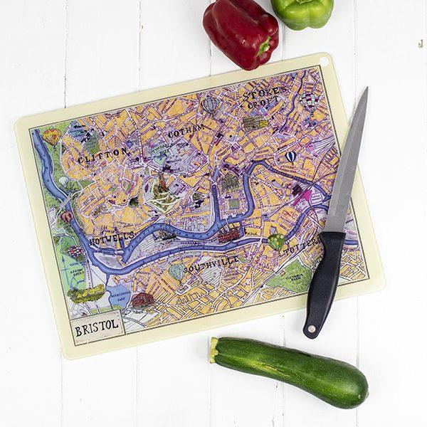 emmeline simpson Bristol Map Glass Worktop Saver