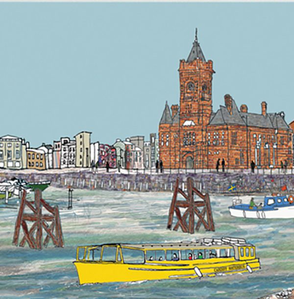 Emmeline Simpson Cardiff Bay A4 Signed Print