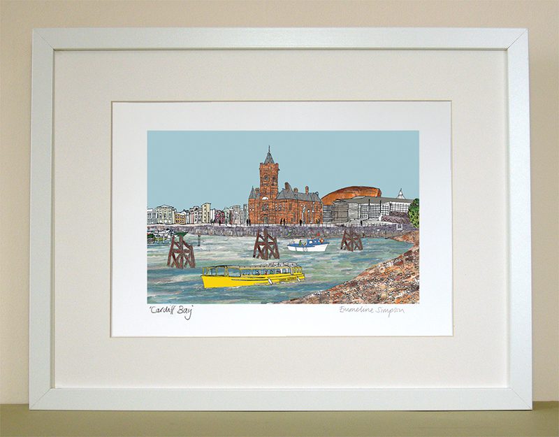 emmeline simpson Cardiff Bay A4 signed print