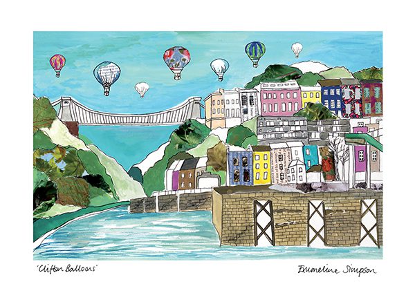 emmeline simpson Clifton Balloons A3 Print