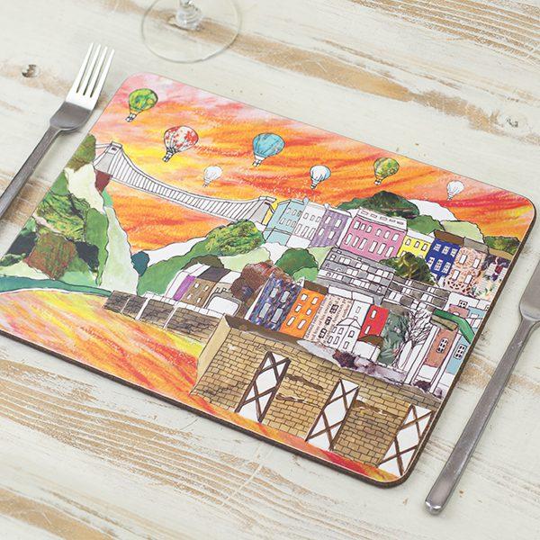 emmeline simpson Clifton Balloons Sunset Placemat