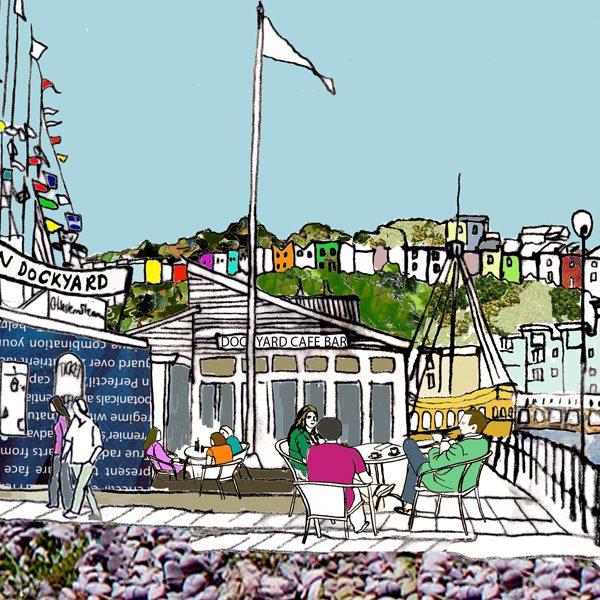Emmeline Simpson Dockyard Cafe Bristol Print