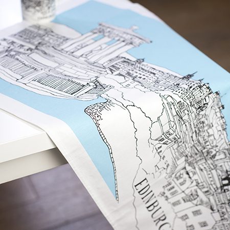 Emmeline Simpson Edinburgh Tea Towel Blue