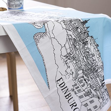 Emmeline Simpson Edinburgh Tea Towel Blue
