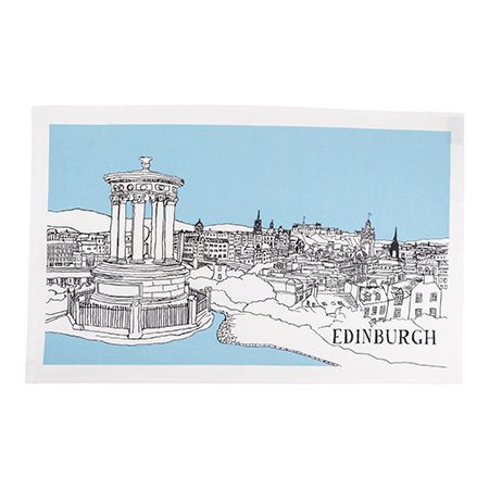 emmeline simpson Edinburgh Tea Towel Blue