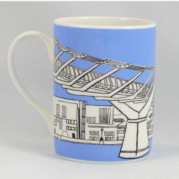 Emmeline Simpson Millennium Bridge London Mug Blue