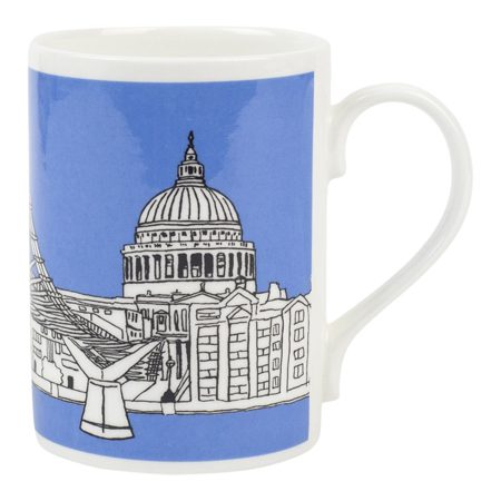 Emmeline Simpson Millennium Bridge London Mug Blue