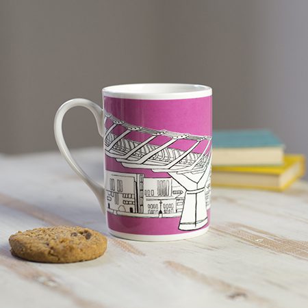Emmeline Simpson Millennium Bridge London Mug Pink