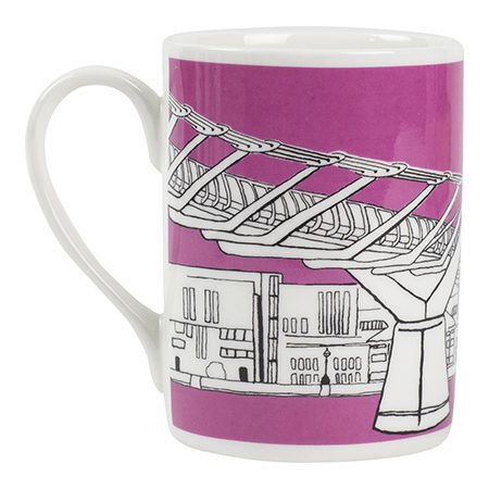 Emmeline Simpson Millennium Bridge London Mug Pink