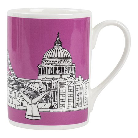 emmeline simpson Millennium Bridge London Mug Pink