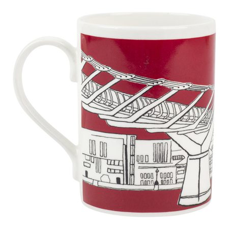 Emmeline Simpson Millennium Bridge London Mug Red