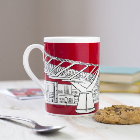 emmeline simpson Millennium Bridge London Mug Red