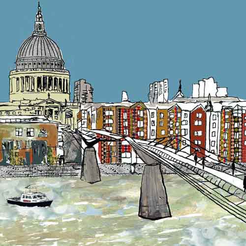 Emmeline Simpson Millennium Bridge London Print