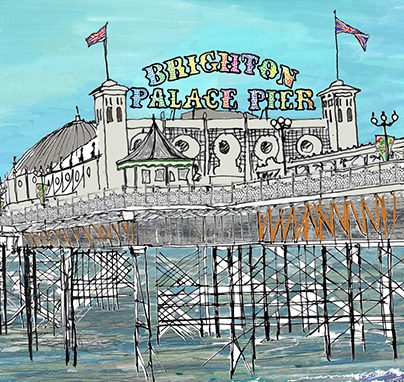 Emmeline Simpson Palace Pier Brighton A4 Print