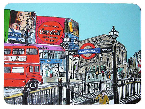 Emmeline Simpson Piccadilly Circus London Placemat