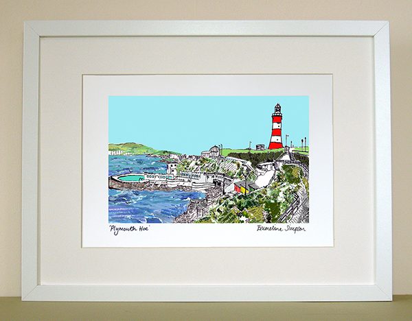 emmeline simpson Plymouth Hoe A4 Signed Print