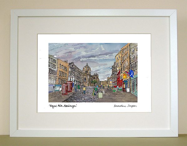 emmeline simpson Royal Mile Edinburgh A4 Print