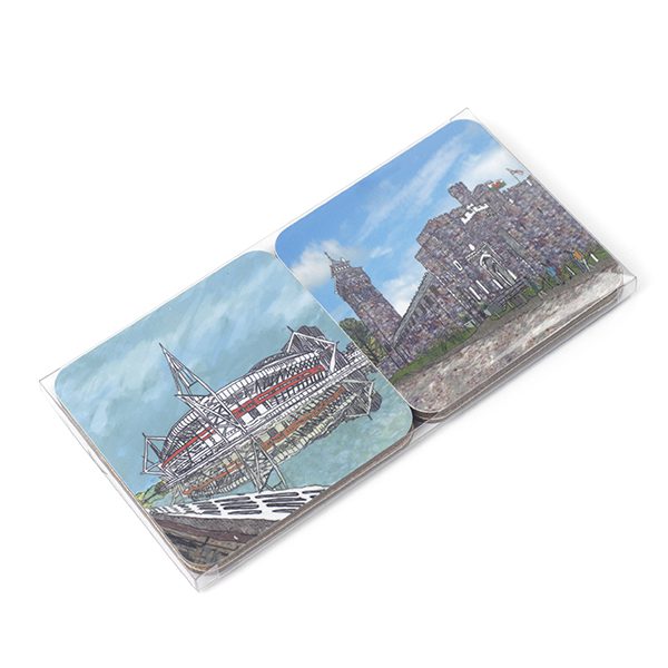 Emmeline Simpson Set Of Four Cardiff Coasters