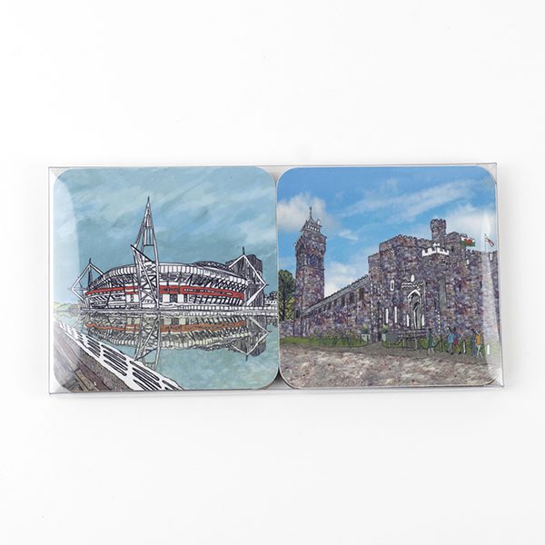 Emmeline Simpson Set Of Four Cardiff Coasters