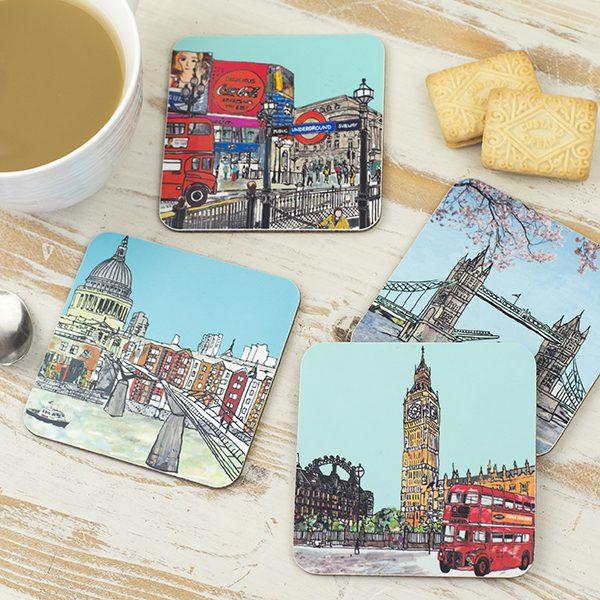 emmeline simpson Set of Four London Coasters