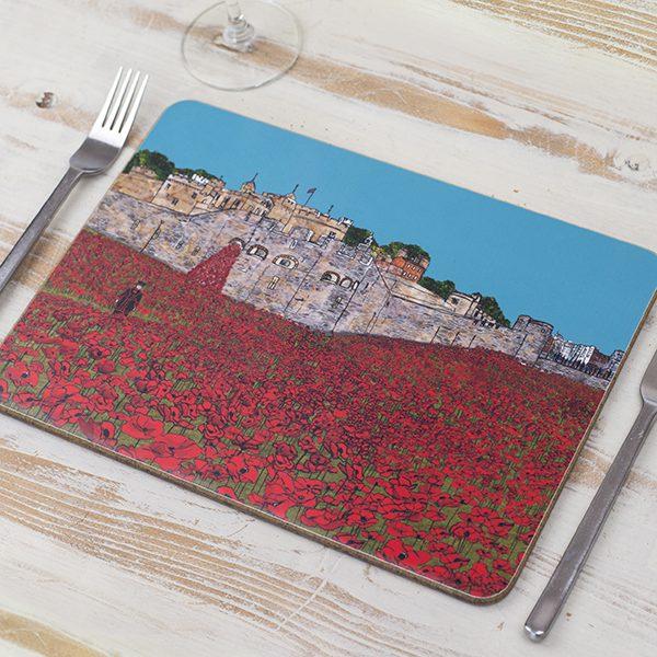 emmeline simpson Tower of London Poppies Placemat