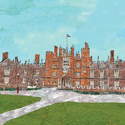 Emmeline Simpson Hampton Court London A4 Signed Print