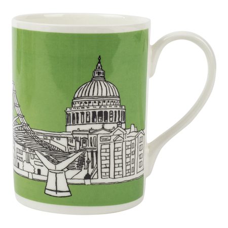 Emmeline Simpson Millennium Bridge London Mug Green