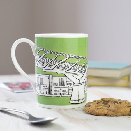 emmeline simpson Millennium Bridge London Mug Green