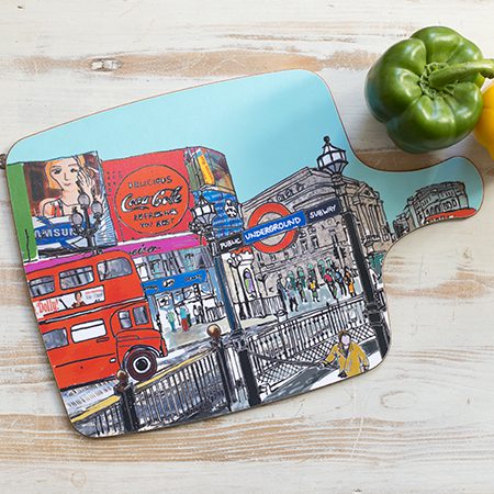 Emmeline Simpson Piccadilly Circus London Chopping Board