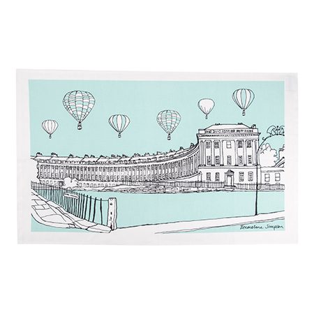 Emmeline Simpson Royal Crescent Bath Tea Towel Aqua