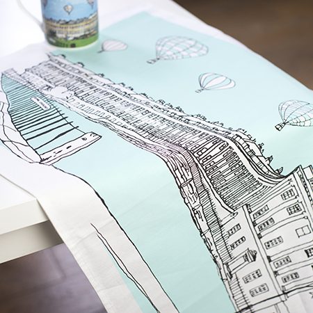 emmeline simpson Royal Crescent Bath Tea Towel Aqua