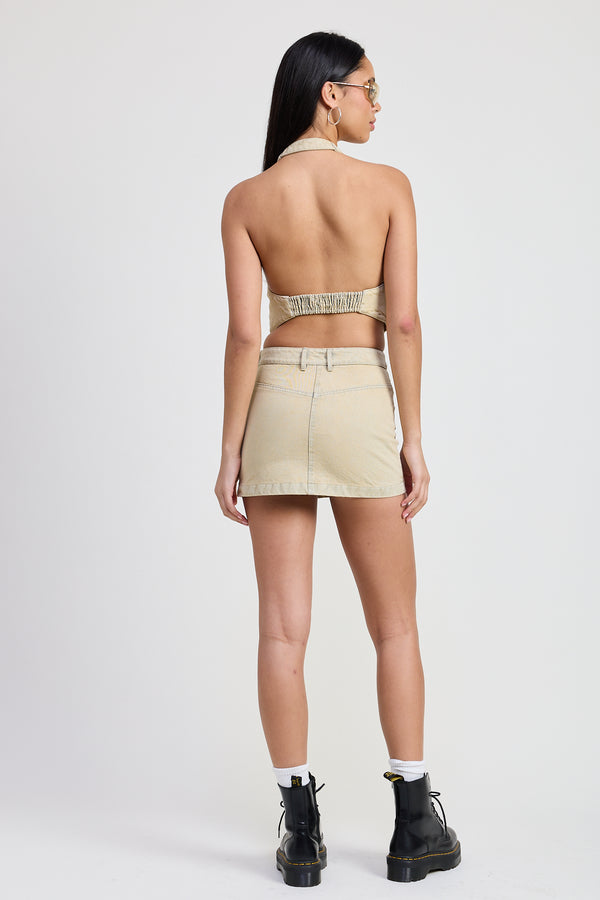 Emory Park Della Denim Halter Neck Top