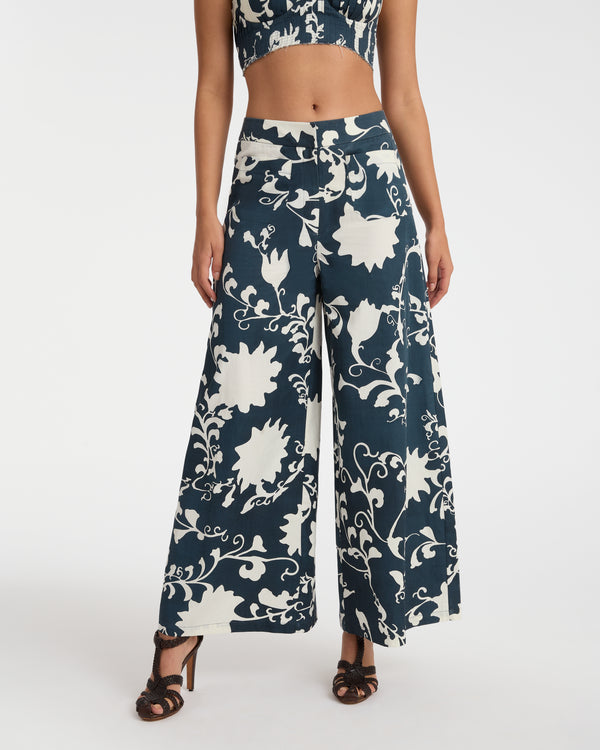 Emporio Sirenuse Adele Trousers In Flower Screen Print