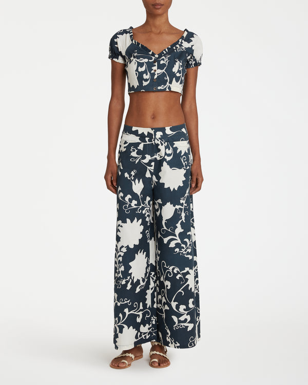 Emporio Sirenuse Adele Trousers In Flower Screen Print