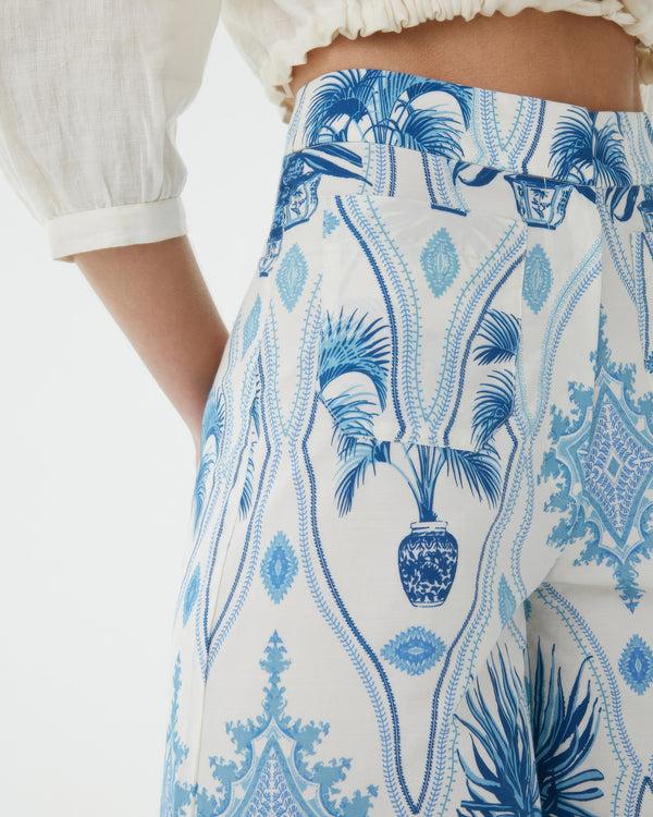 Emporio Sirenuse Adele Trousers In Garden Mesh Print