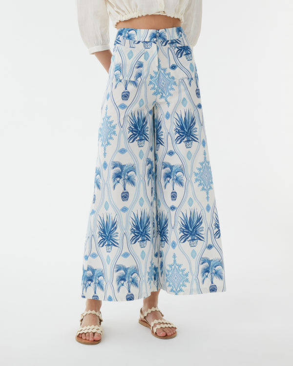 Emporio Sirenuse Adele Trousers In Garden Mesh Print