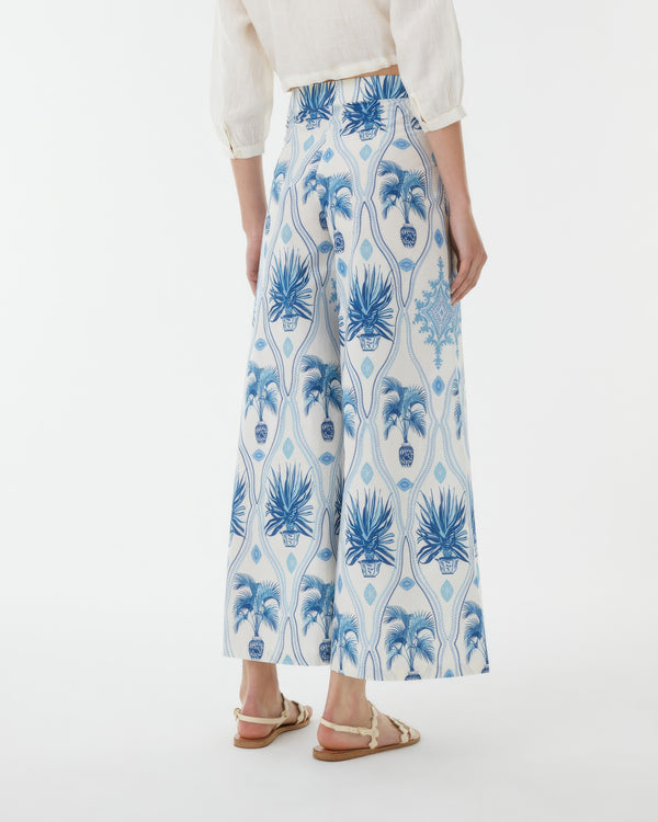 Emporio Sirenuse Adele Trousers In Garden Mesh Print