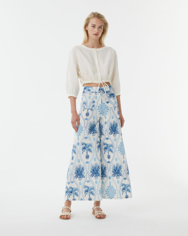 emporio sirenuse Adele Trousers in Garden Mesh Print