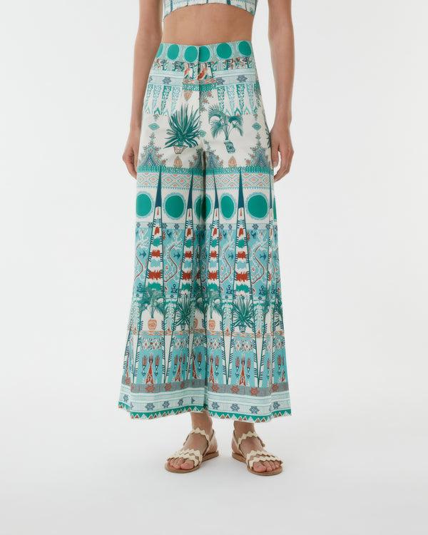 Emporio Sirenuse Adele Trousers In Tribal Botanic Print