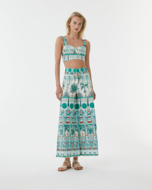emporio sirenuse Adele Trousers in Tribal Botanic Print