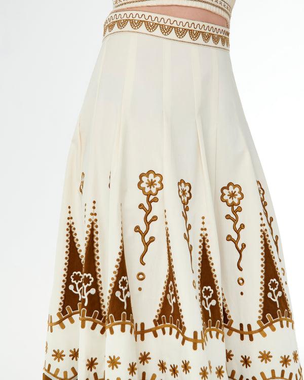 Emporio Sirenuse Amelianna Skirt With Alabama Embroidery