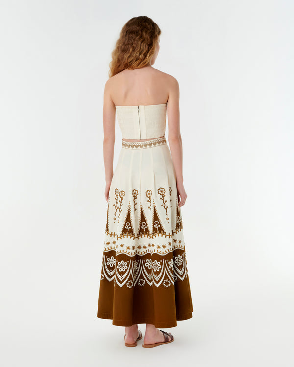 Emporio Sirenuse Amelianna Skirt With Alabama Embroidery